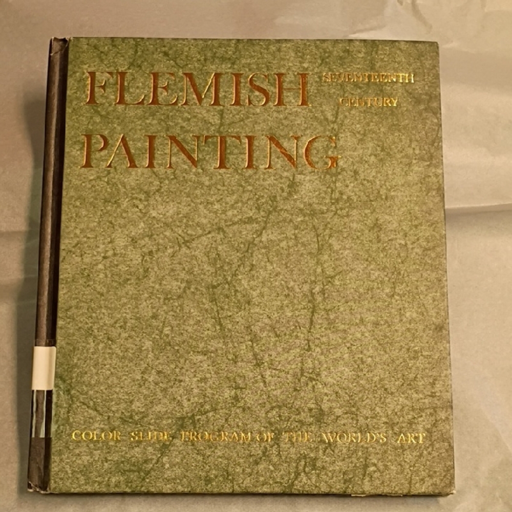 Vintage Flemish Painting Book - Green and Gold